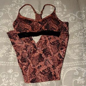 PINK Snakeskin Bra and Leggings Set
